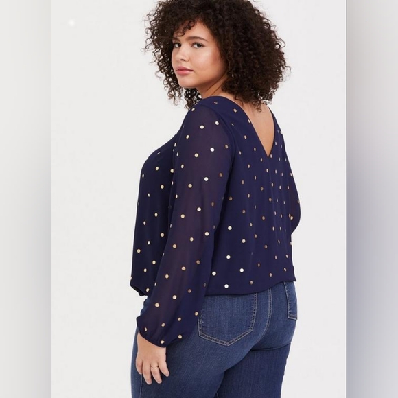 Torrid Chiffon Lattice Blouse - Picture 3 of 8